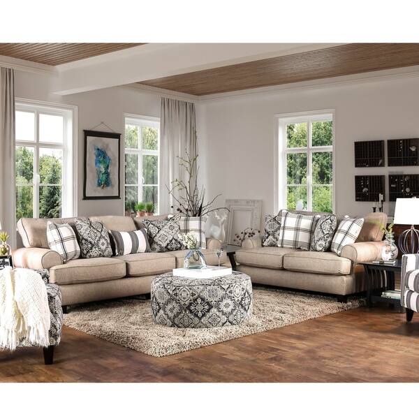 Moro Transitional Beige Stain Resistant Sofa By Foa