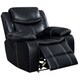 preview thumbnail 4 of 8, Nic Contemporary Black Faux Leather 3-Piece Sofa Set by Furniture of America