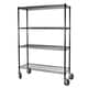 preview thumbnail 1 of 2, Shelving-Pro Black Wire Shelving with Wheels, 24 x 60 x 74, 4 Shelves