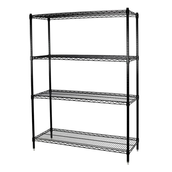 Shelving-Pro Black Wire Shelving Unit, 18 x 60 x 63, 4 Shelves