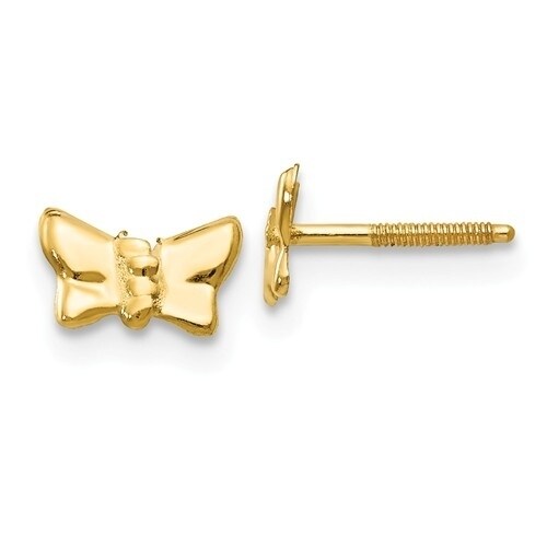 Curata Solid 14k Yellow Gold Childrens Unusual Erfly Curata Solid 14k Yellow Gold Childrens Unusual Erfly Back Earrings 4mmx8mm