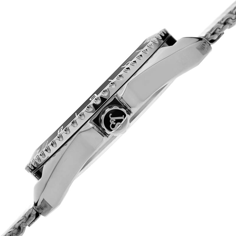 Joshua & Sons Men's Rotating Chronograph Silver-tone Mesh Strap Watch