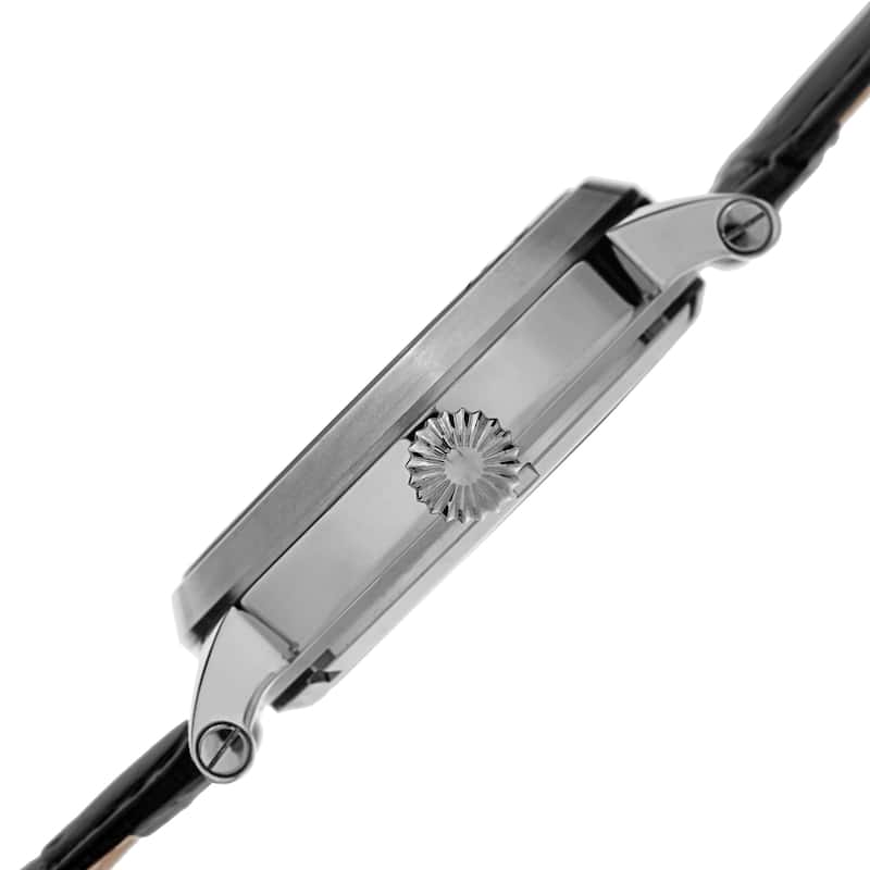 Akribos XXIV Men's Automatic Multifunction Dual-Time Skeleton Black Leather Strap Watch