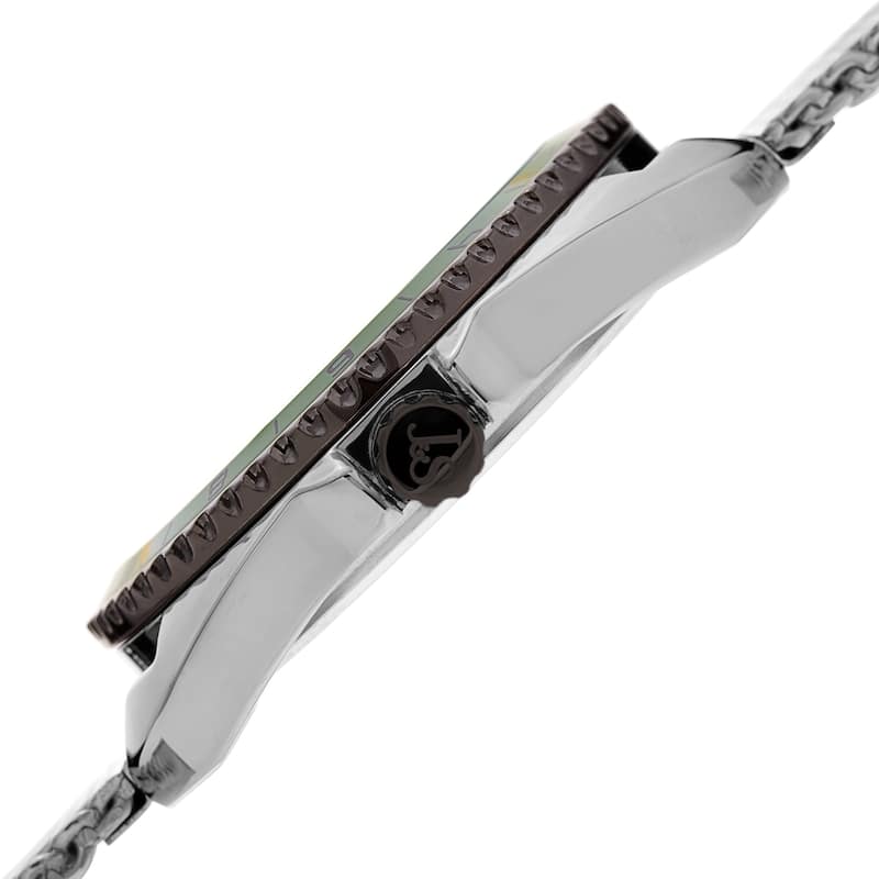 Joshua & Sons Men's Green Rotating Chronograph Mesh Strap Watch