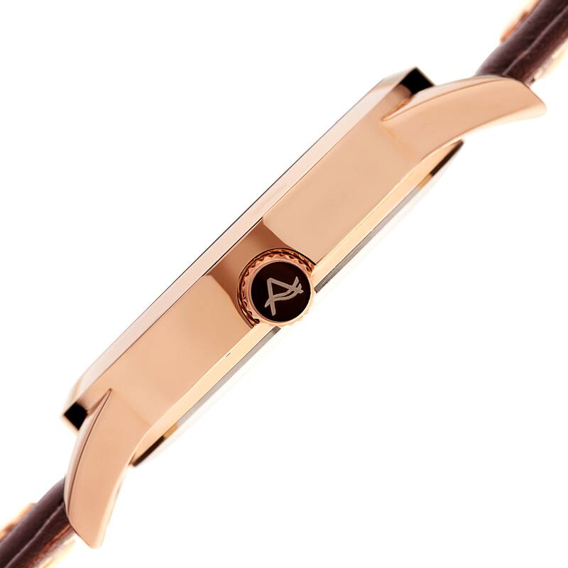 August Steiner Men's Date 24 Hour Pilot Style Retrograde Brown Leather Strap Watch