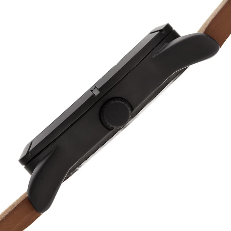 Joshua & Sons Men's Embossed Brown Distressed Leather Strap Watch