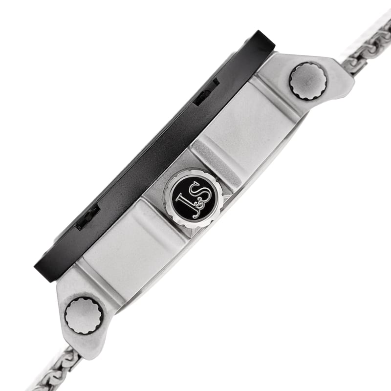 Joshua & Sons Men's Date Wheel Silver-Tone Mesh Strap Watch