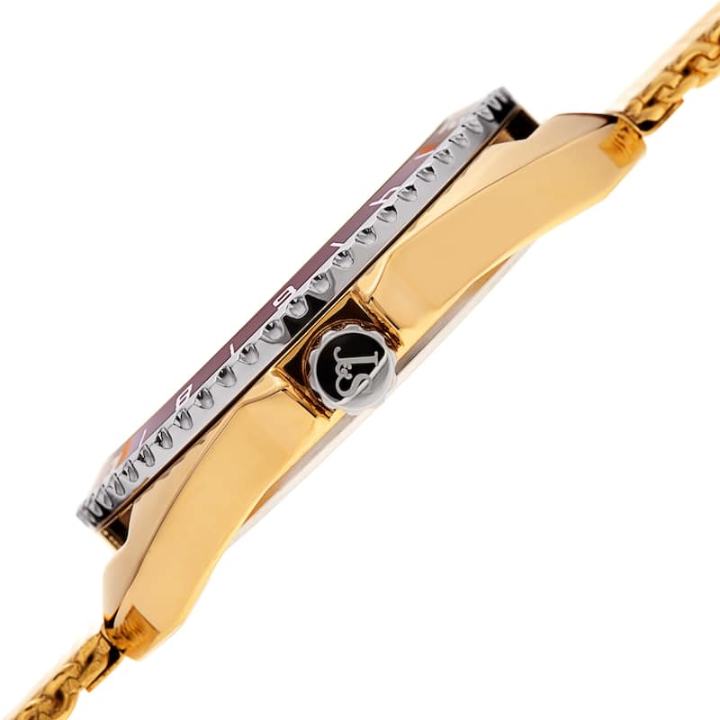 Joshua & Sons Men's Rotating Chronograph Gold-tone Mesh Strap Watch