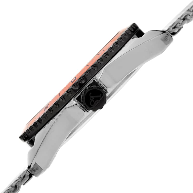 Joshua & Sons Men's Rotating Chronograph Silver-tone Mesh Strap Watch