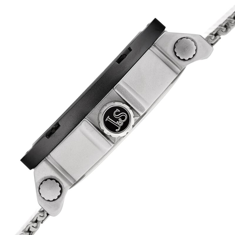 Joshua & Sons Men's Date Wheel Silver-Tone Mesh Strap Watch