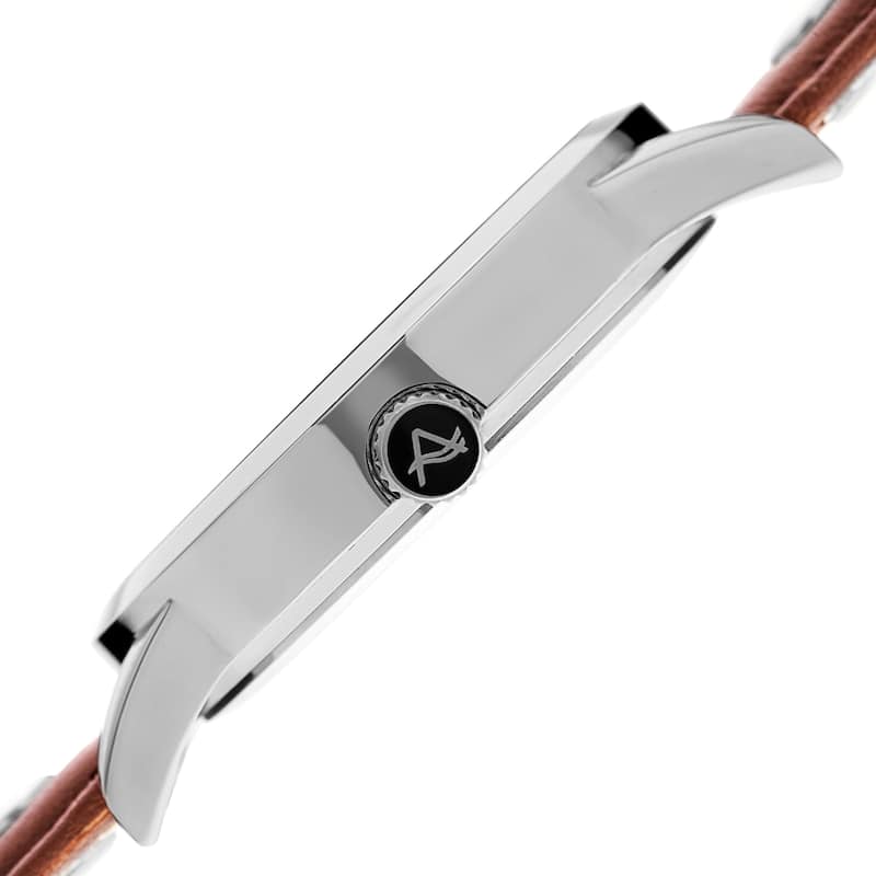 August Steiner Men's Date 24 Hour Pilot Style Retrograde Brown Leather Strap Watch