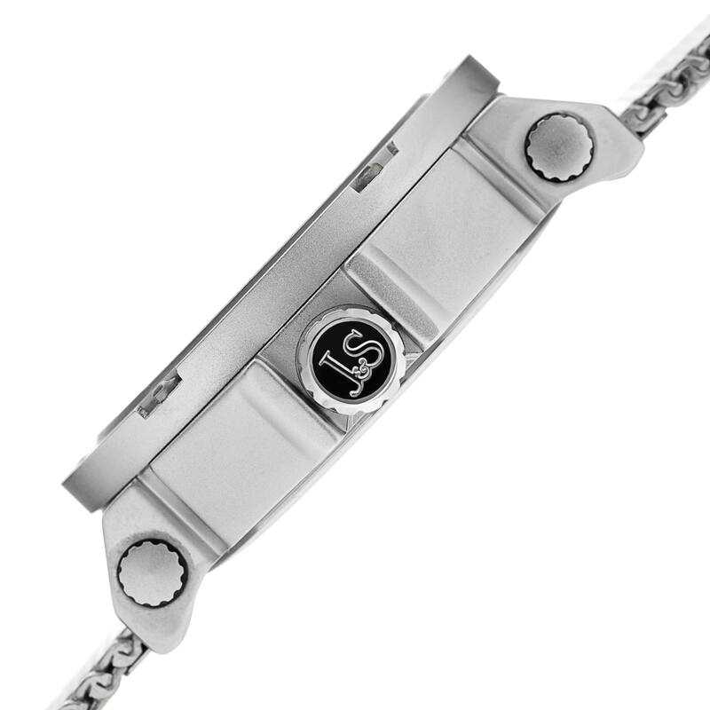 Joshua & Sons Men's Date Wheel Silver-Tone Mesh Strap Watch