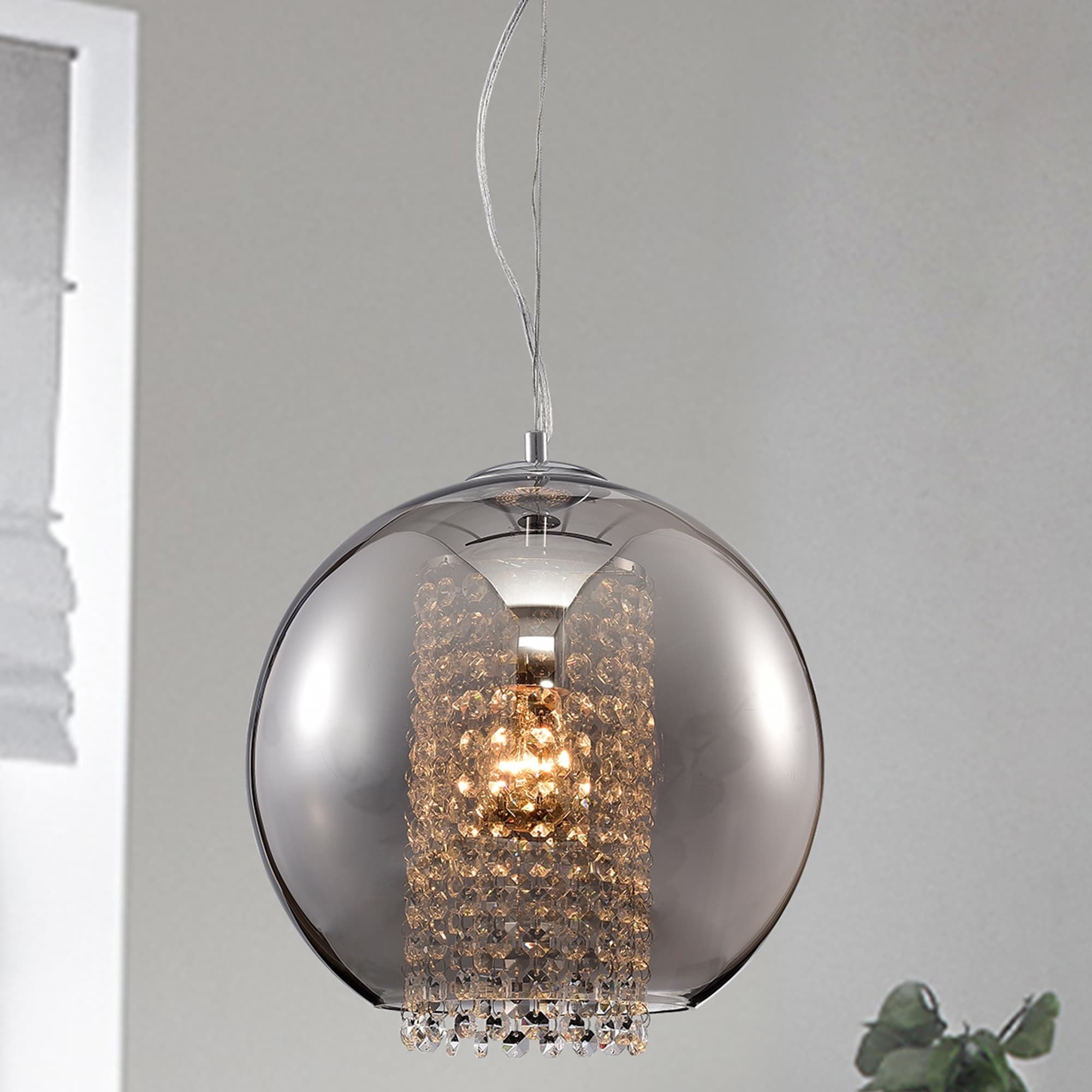 Warehouse of Tiffany Kendall Chrome 1-Light Globe Pendant