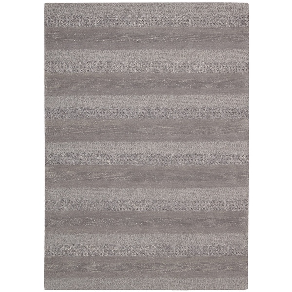 Calvin Klein Sequoia Boucle Stripe Smoke Area Rug By Nourison Calvin Klein Sequoia Boucle Stripe Smoke Area Rug By Nourison 7 X27