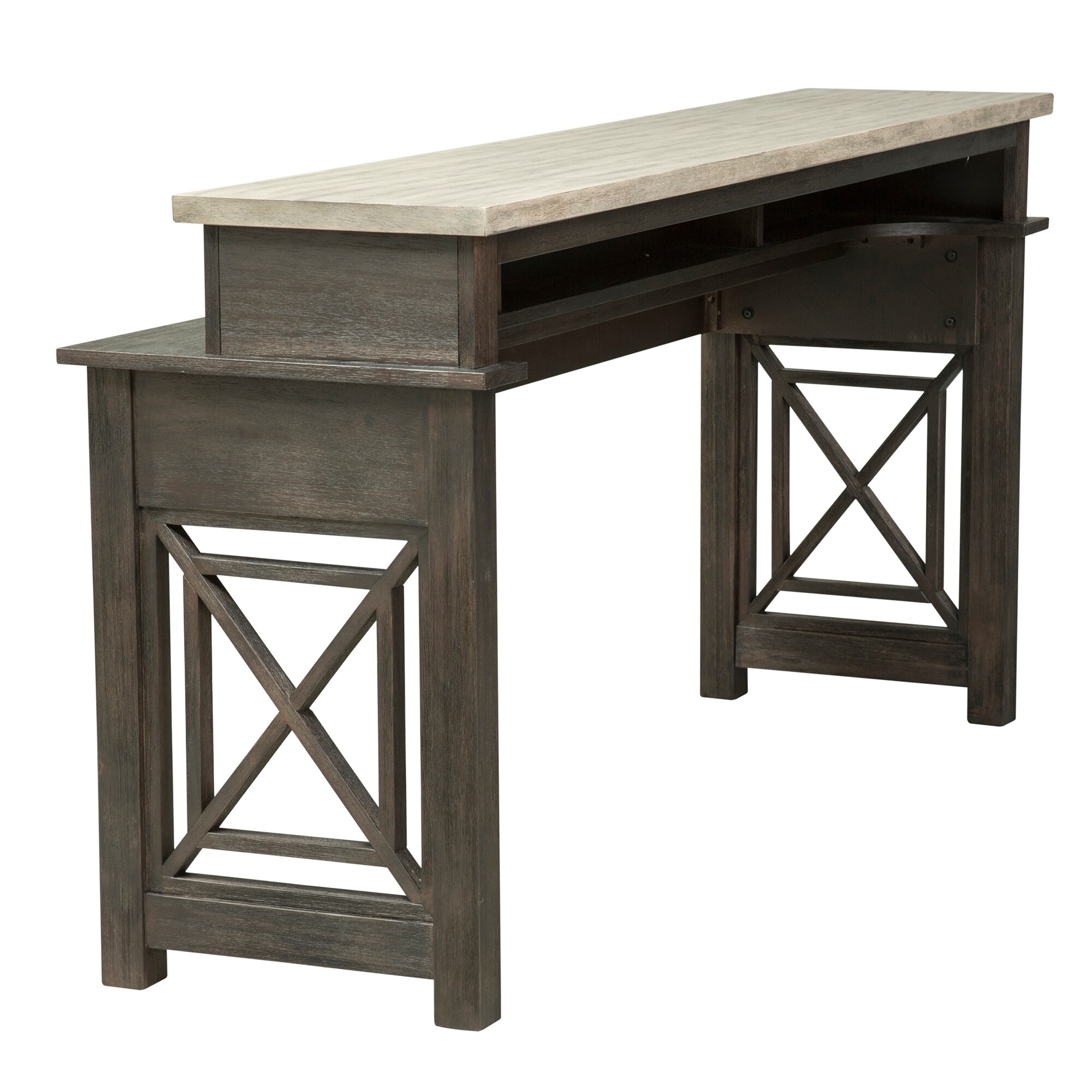 Heatherbrook Charcoal And Ash Console Bar Table