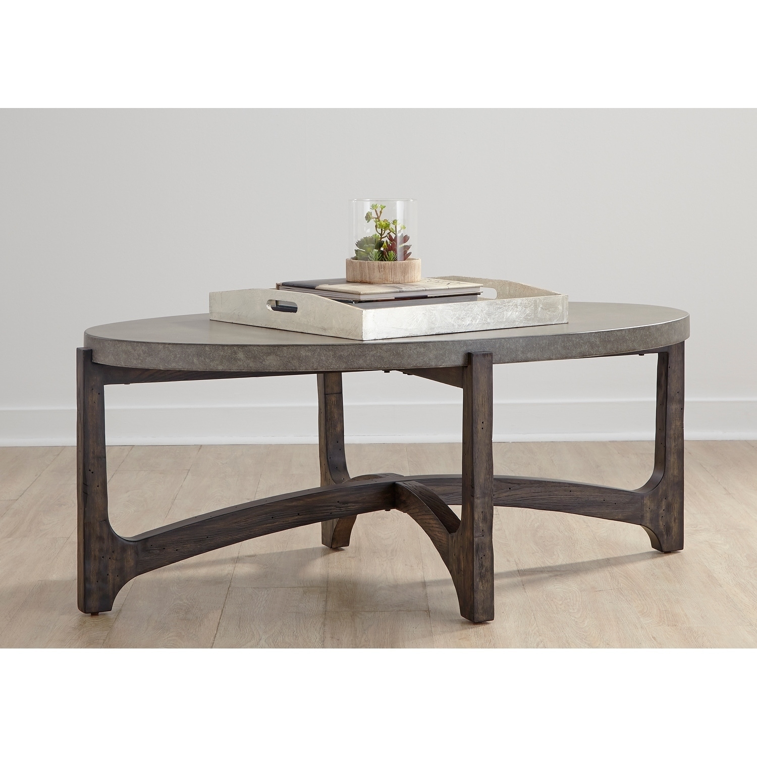Cascade Wire Brush Rustic Brown Oval Tail Table Cascade Wire Brush Rustic Brown Oval Tail Table