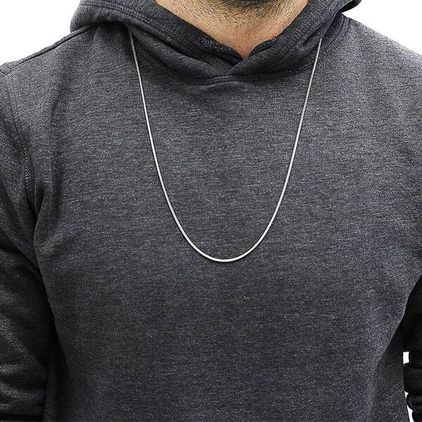 ITALY Sterling Silver Round BOX Chain Necklace-Rhodium P. 16"~30" 1.5mm~3.5mm ITALY Sterling Silver Round BOX Chain Necklace-Rhodium P. 16"~30" 1.5mm~3.5mm