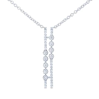 Annello by Kobelli 10k Gold 1/6ct TDW Diamond Parallel Geometric Y-Necklace, 18in Chain (Multiple Color Options)