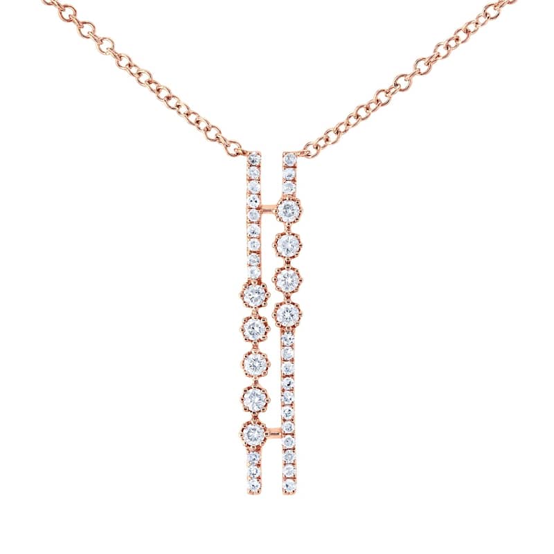 Annello by Kobelli 10k Gold 1/6ct TDW Diamond Parallel Geometric Y-Necklace, 18in Chain (Multiple Color Options)