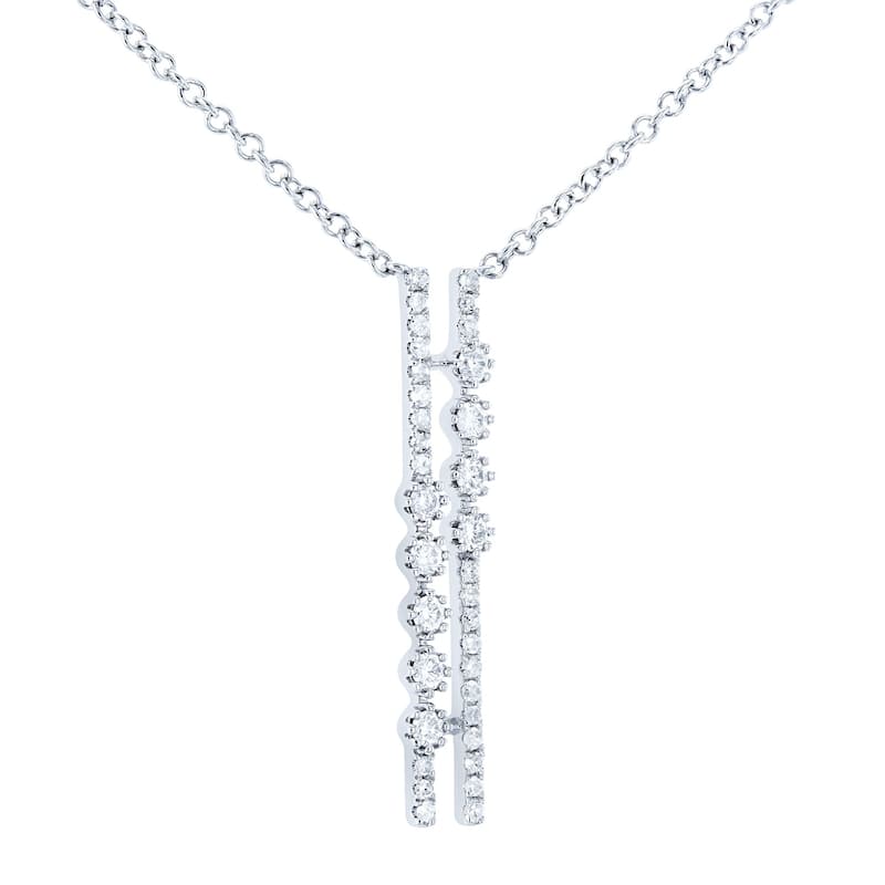 Annello by Kobelli 10k Gold 1/6ct TDW Diamond Parallel Geometric Y-Necklace, 18in Chain (Multiple Color Options)