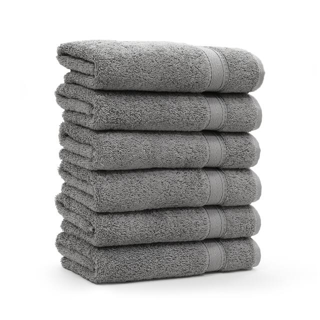 Porch & Den Harcourt Turkish Cotton Hand Towel (Set of 6) - DARK GREY