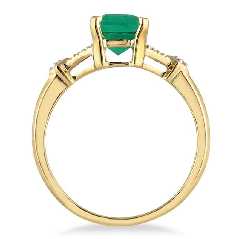 1.60 Carat Emerald and Diamond Ring in 10K Yellow Gold