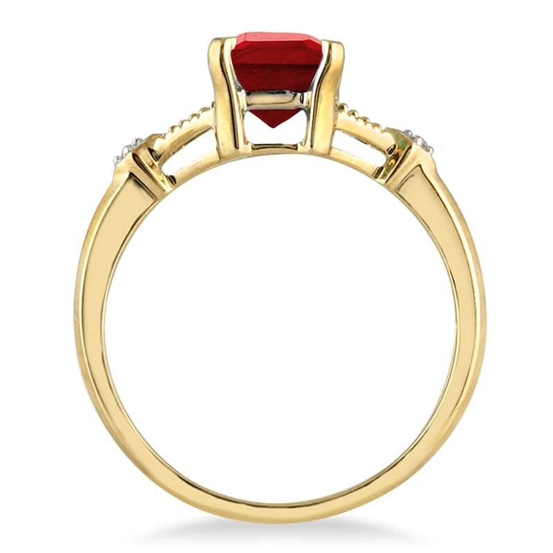 1.60 Carat Ruby and Diamond Ring in 10K Yellow Gold