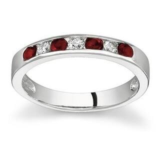 Ruby and Diamond Stackable Channel Ring