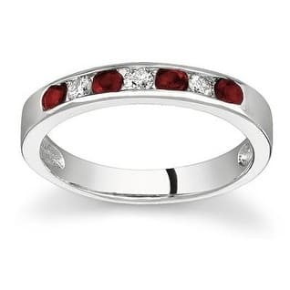 Ruby and Diamond Stackable Channel Ring