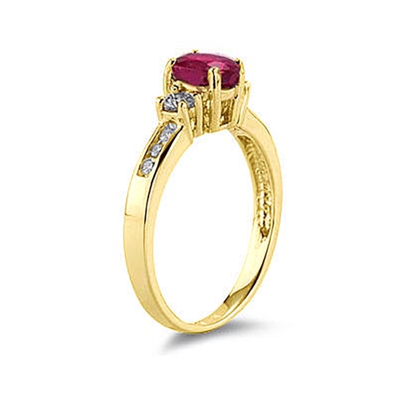 Ruby and Diamond Regal Channel Ring in 14K Yellow Gold