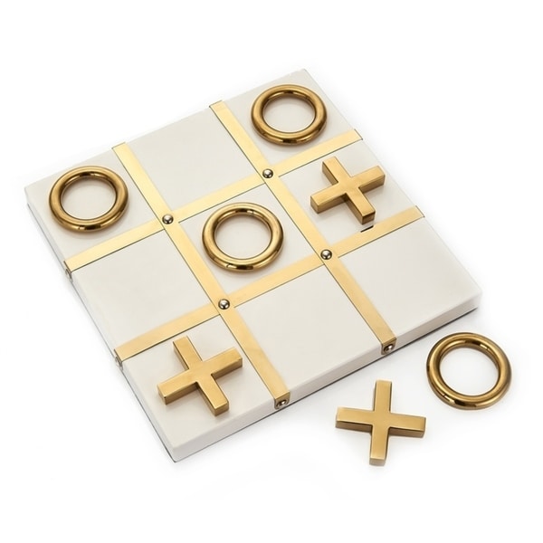 Shop Sagebrook Home 12077 Tic Tac Toe Game Decor, White
