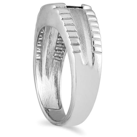 Men's Onyx and Diamond Ring in 10K White Gold