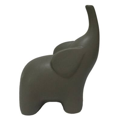 Sagebrook Home AC10071-10 Standing Elephant, Gray Ceramic, 7 x 4 x 9.5 Inches