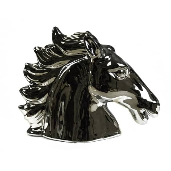Shop Sagebrook Home 10857 Ceramic Horse Head Decor Silver Ceramic