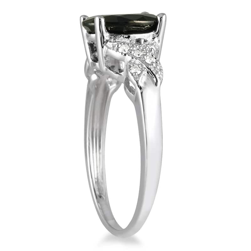 2.20 Carat Oval Sapphire and Diamond Ring in 10K White Gold