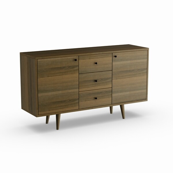 Shop Carson Carrington Lund Mid-century Modern Walnut Veneer Buffet ...