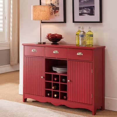 The Curated Nomad Motif Red Wood Storage Wine Cab