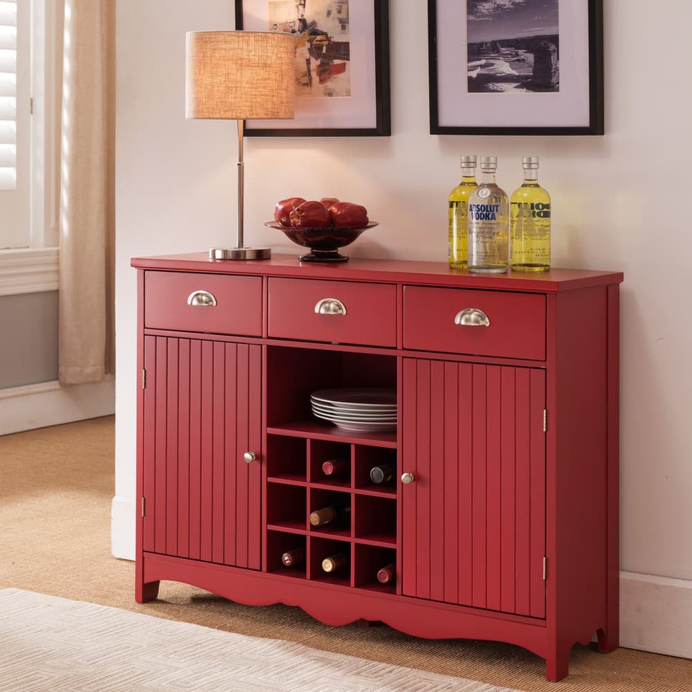 The Curated Nomad Motif Red Wood Storage Wine Cab