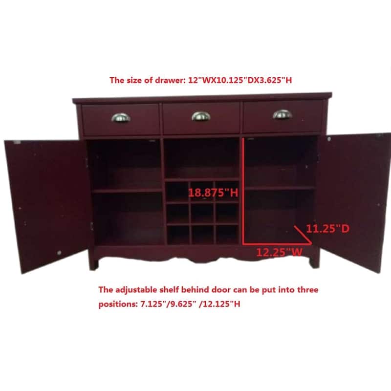 The Curated Nomad Motif Red Wood Storage Wine Cab