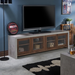 Furniture of America Haylin Industrial Cement-like Multi-storage TV Stand