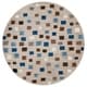 preview thumbnail 2 of 6, Sevita Whimsical Dashing Squares Light Blue Kids Area Rug ( 4'8" Round ) - 4'8" Round