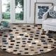 preview thumbnail 1 of 6, Sevita Whimsical Dashing Squares Light Blue Kids Area Rug ( 4'8" Round ) - 4'8" Round