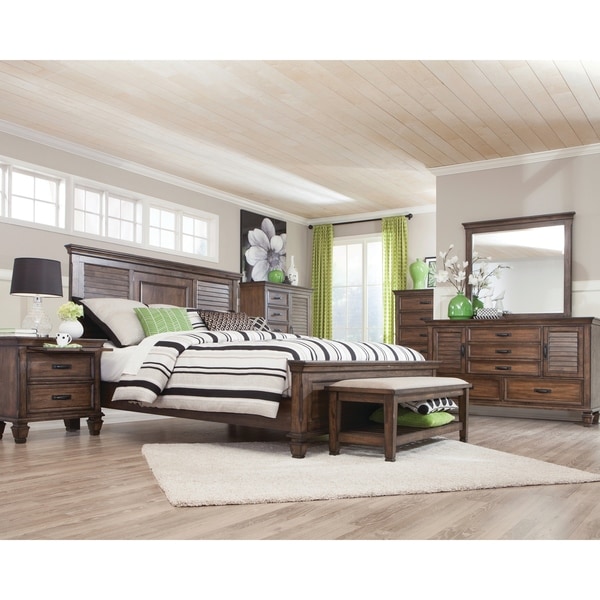 Franco Burnished Oak 4-piece Bedroom Set