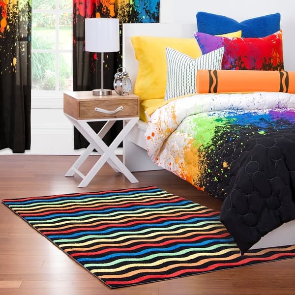 Crayola Serpentine Stripe Multi Area Rug (3'6 x 5'6) 3'6