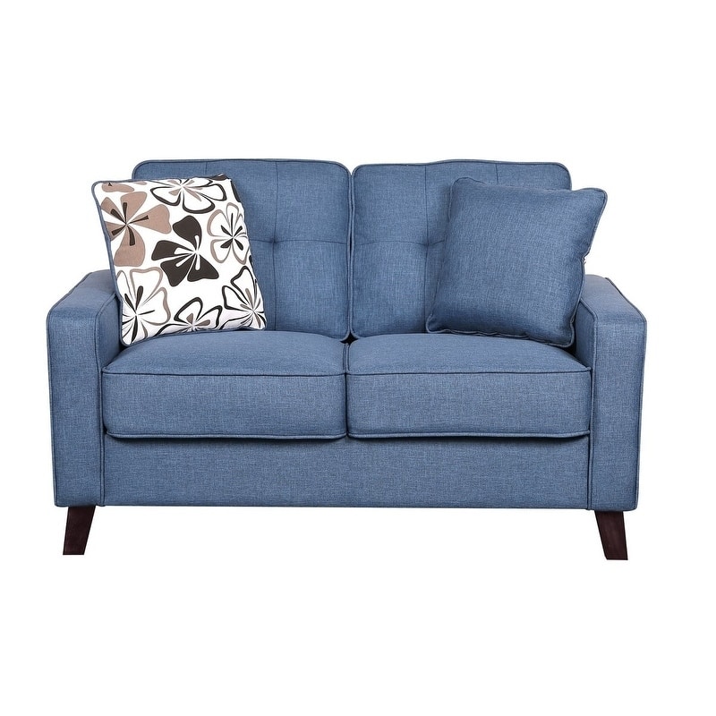 Lillana Linen Upholstered Tufted Loveseat