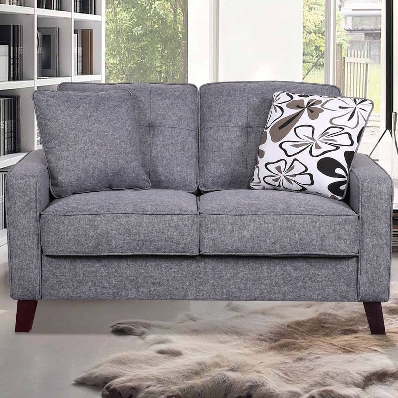 Lillana Linen Upholstered Tufted Loveseat