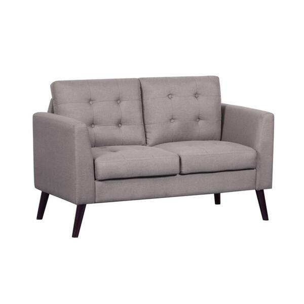 slide 6 of 10, Mysterious Flower Upholstered Mid-Centry Loveseat Light brown