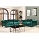 preview thumbnail 5 of 6, Gracewood Hollow Mantel Nailhead Chesterfield Upholstered 2-piece Living Room Set Green