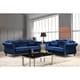 preview thumbnail 1 of 6, Gracewood Hollow Mantel Nailhead Chesterfield Upholstered 2-piece Living Room Set Blue