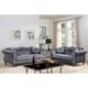 preview thumbnail 3 of 6, Gracewood Hollow Mantel Nailhead Chesterfield Upholstered 2-piece Living Room Set Grey